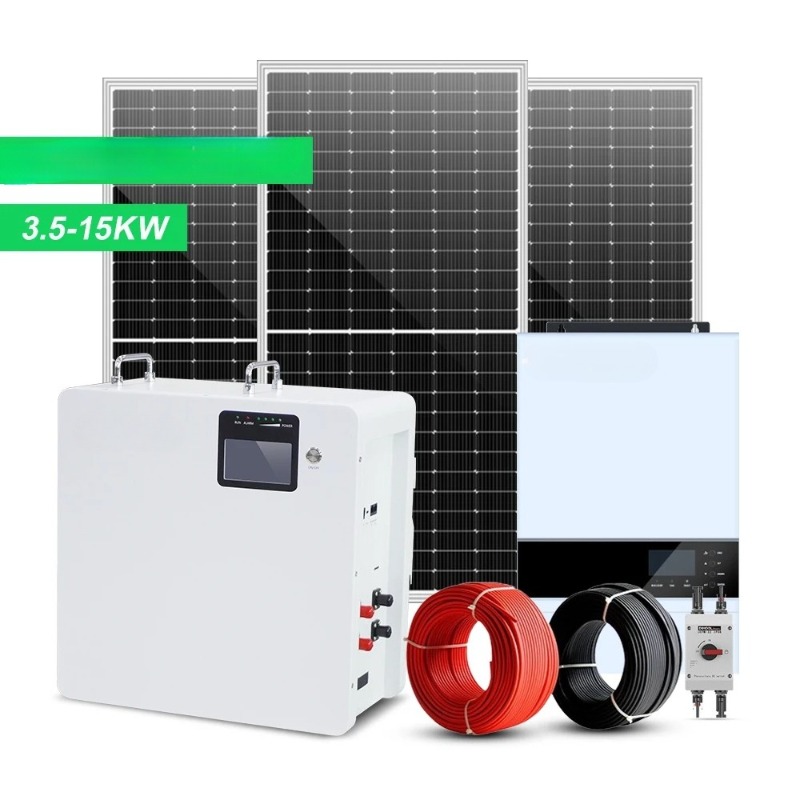 Renewable Energy Use - 5-10 kW wandmontiertes Solarpanel-Set mit 48-V-Lithium-Ionen-Akku